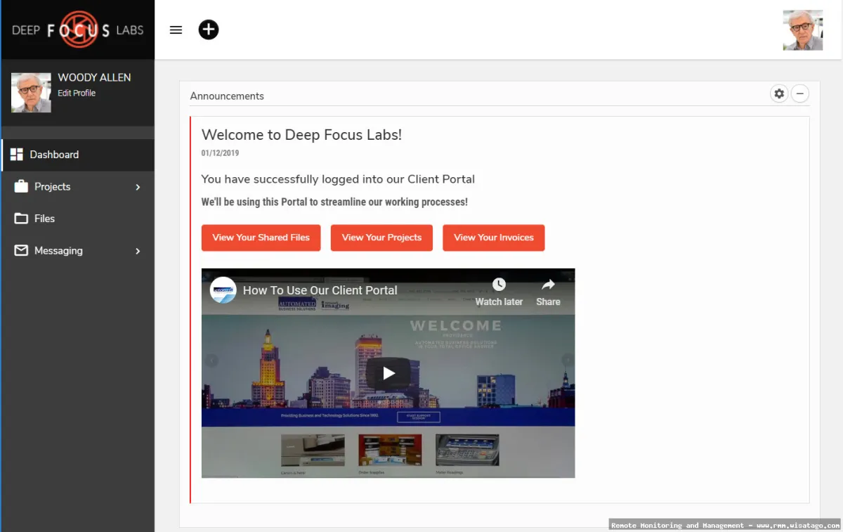 Secure client portal integrates RMM